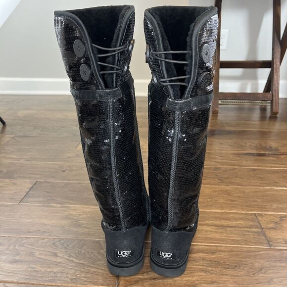 UGG Over the Knee Bailey Button Sparkle Tall Boots Women’s 6 - Picture 5 of 7